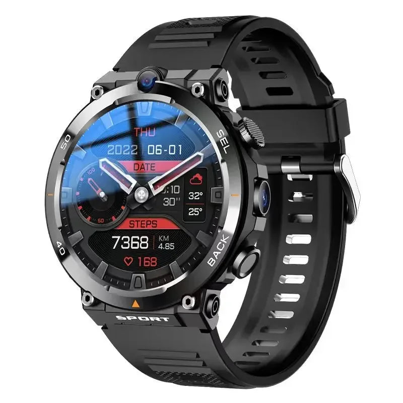 Google Play 1.39-Inch 4G Network SIM Card Smart Watch Dual Camera GPS WIFI NFC Rugged 64G-ROM IP67 Android Men Women Smartwatch