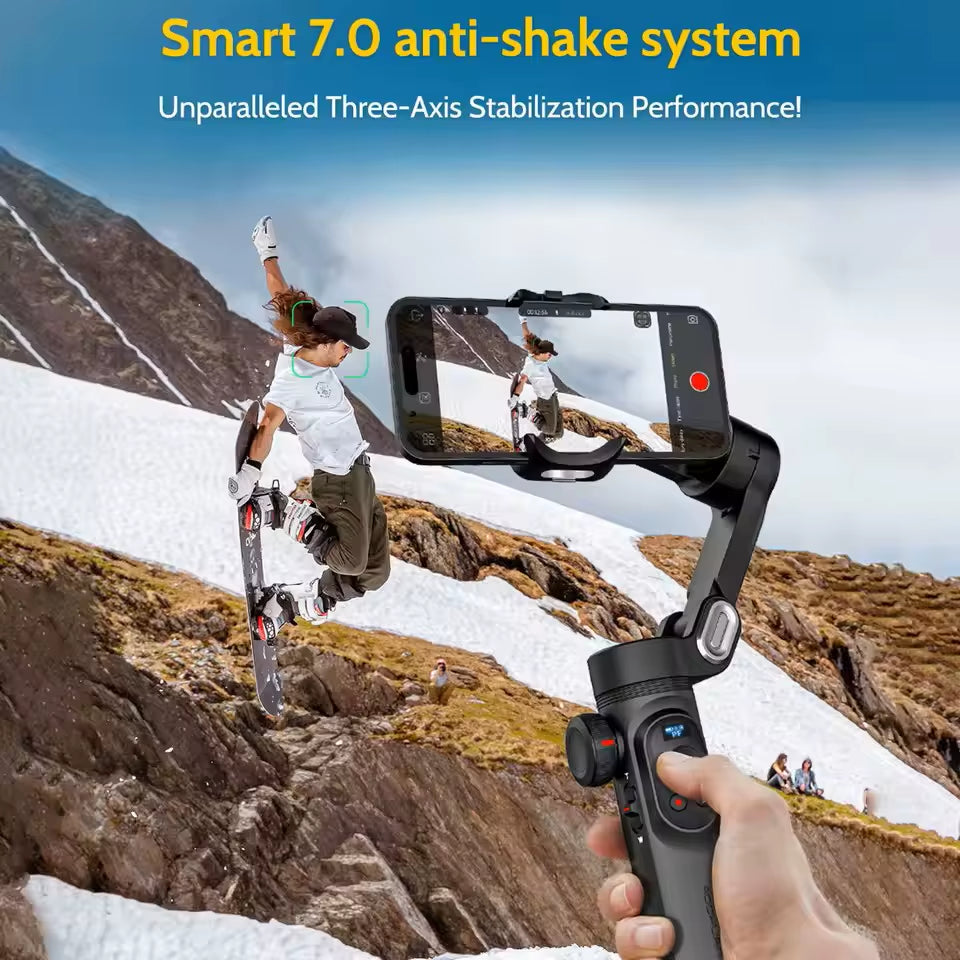Gimbal Stabilizer 3-Axis Smart X Pro Professional for Smartphone Wireless Charging OLED Display LED Light Focus Wheel