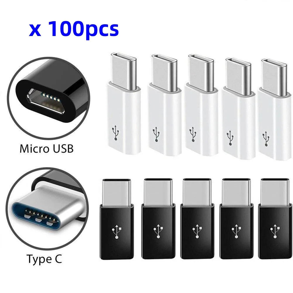 100Pcs OTG Type C to Micro USB Type C to Usb 3.0 Female Adapter Universal Mobile Phone Data Line Charging Converter