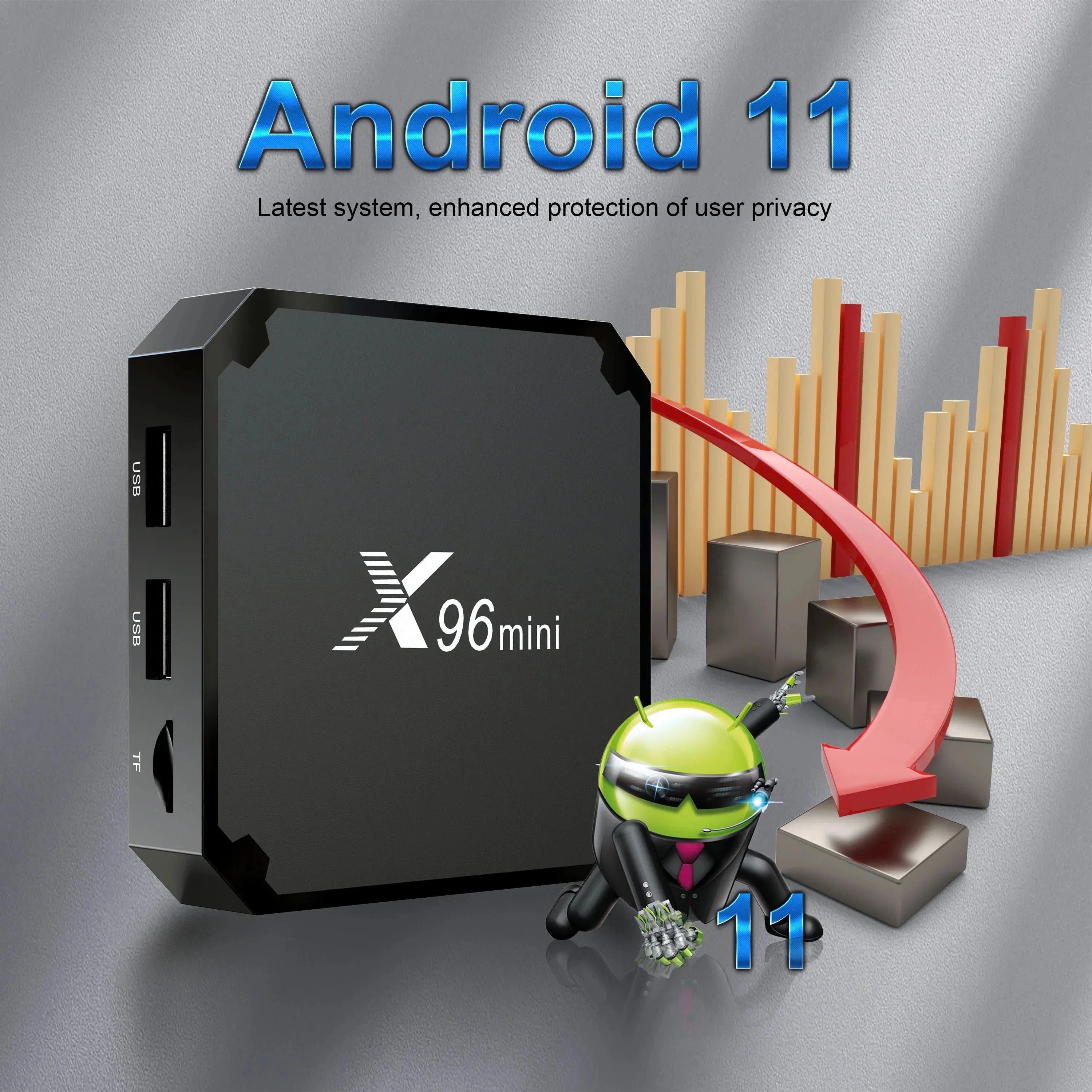 X96 Mini Android OS Smart TV Box H313 S Quad Core 2GB 16GB Wifi 4G HD 4K 3D H.265 Media Player Iptv TV Box