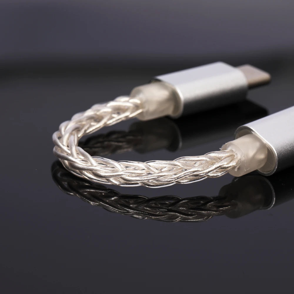 13Cm USB DAC Type C to Type C Hifi Adapter Earphone Amplifie Digital Decoder Audio Cable Converter Android OTG Adapter Cable