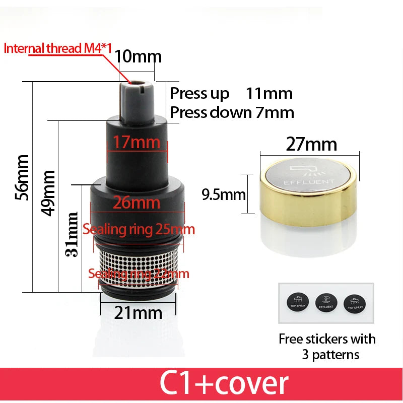 Button Spool for Rain Shower Faucet Touch Switch Leaking Bounce Button Press Valve Faucet Replace Part Accessories