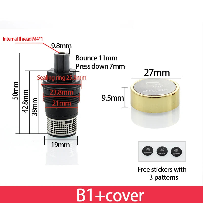 Button Spool for Rain Shower Faucet Touch Switch Leaking Bounce Button Press Valve Faucet Replace Part Accessories