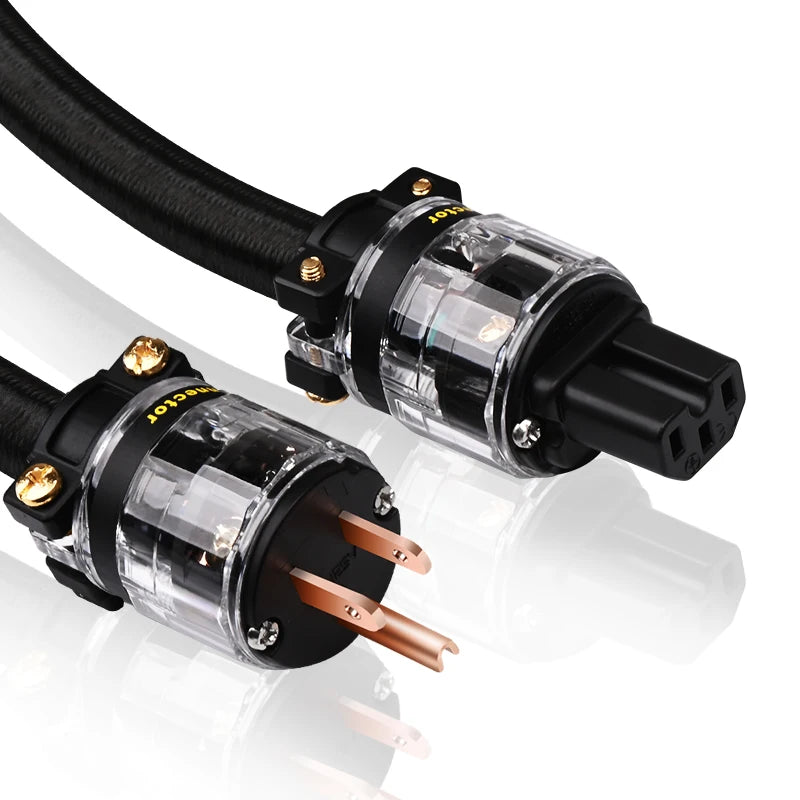 HIFI Power Cord 2/3 Core AU/US/EU Hifi Pure Copper OFC Tube Amplifier Dedicated Connection Power Cord