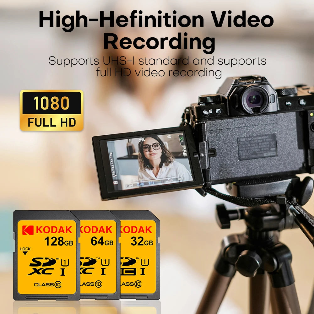 SD Card 32GB 64GB 128GB Class 10 U1 V30 High Speed Memory Card SDXC for DSLR Camera 4K Video