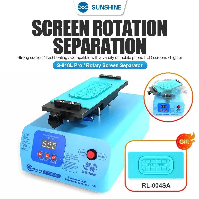 S-918L Pro plus 360° Rotating Heated Screen Separator Clamp for Mobile Phone Repair Screen Fixed Heated Separator Tool