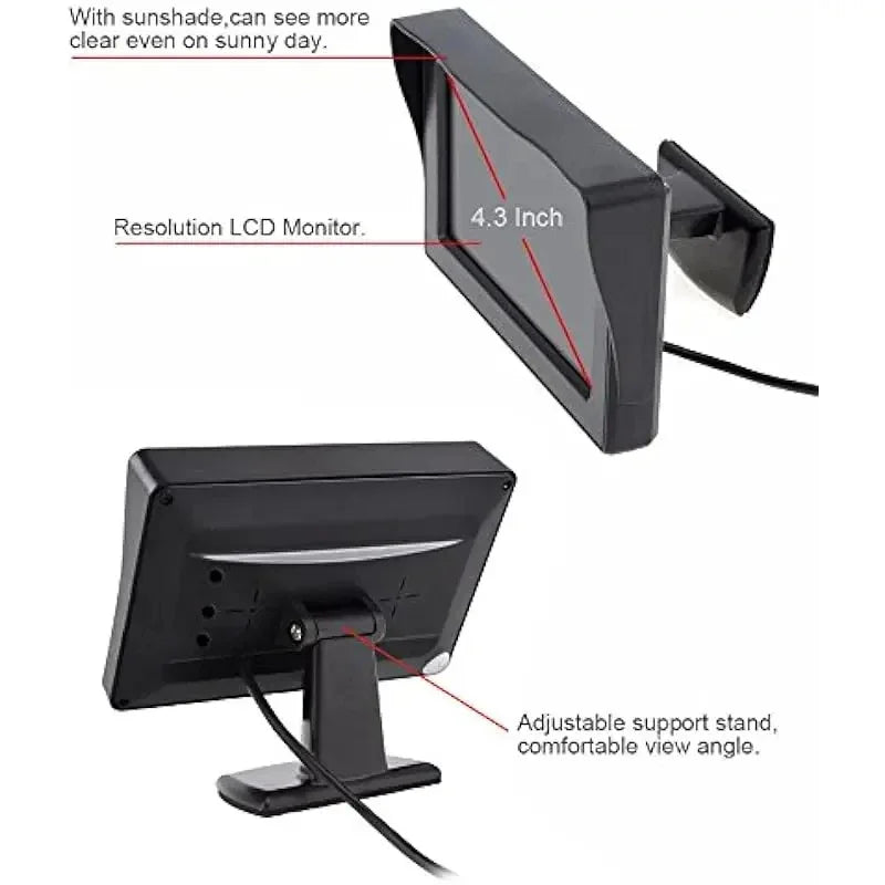4.3Inch Car Display Easy to Install High-Definition Reversing Image Universal Car Monitor