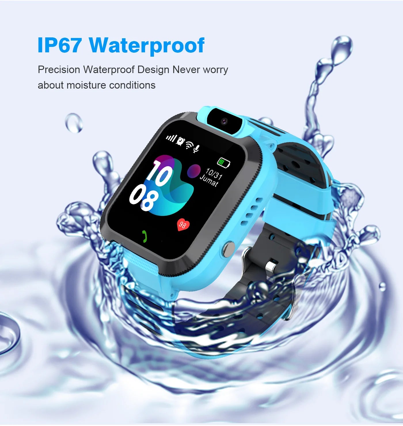 Q16 Children'S Telephone Watch Deep Waterproof Long Range Camera Positioning Student 2G Call Smart Watch