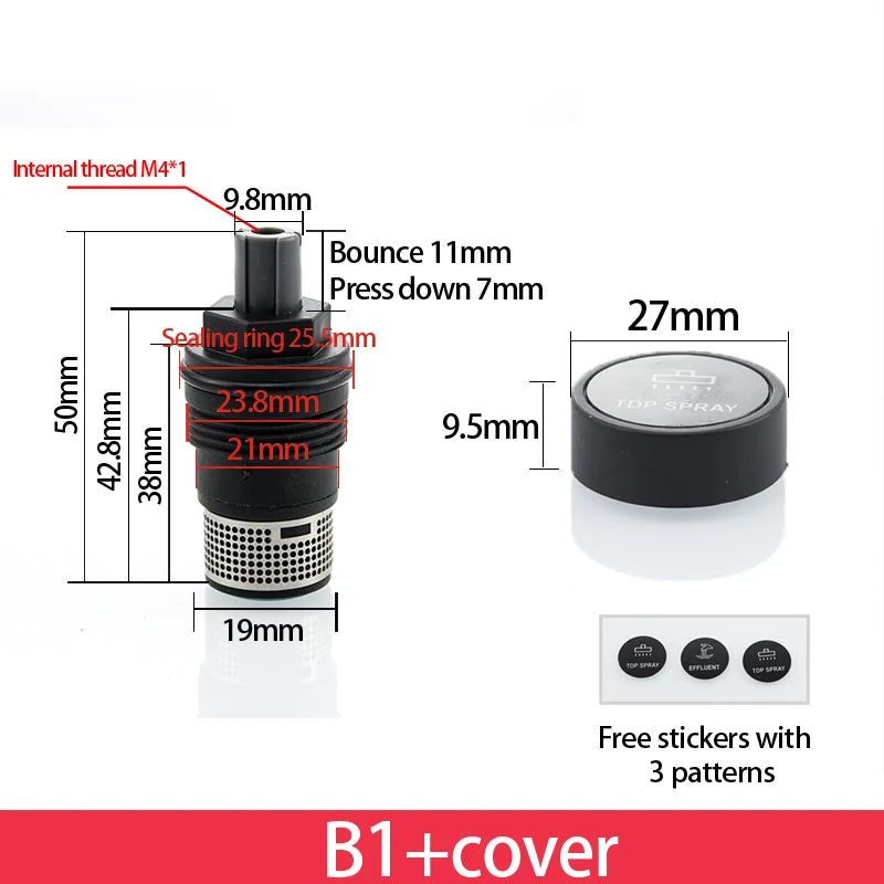 Button Spool for Rain Shower Faucet Touch Switch Leaking Bounce Button Press Valve Faucet Replace Part Accessories