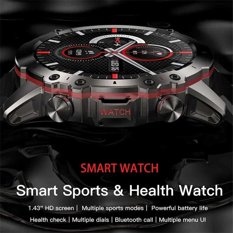 AK56 Smart Watch Men 1.43Inch Large Screen Bluetooth Call Music Player Sport Fitness Tracker Health Monitor Smartwatch