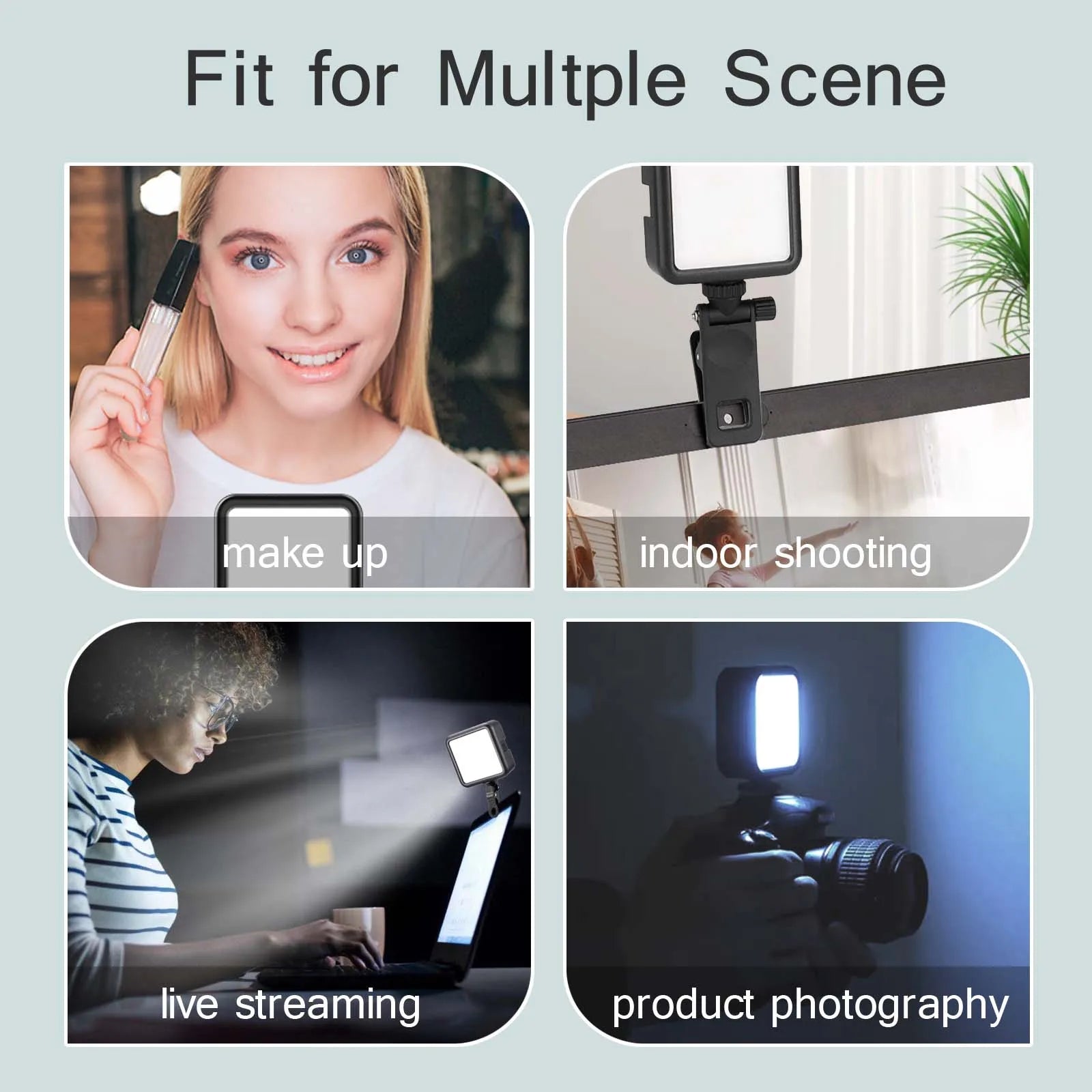LED Video Light Portable Photography On-Camera 3000K-6000K Bi-Color Lighting Cold Shoe for DSLR Camera Camcorder Gopro Vlog