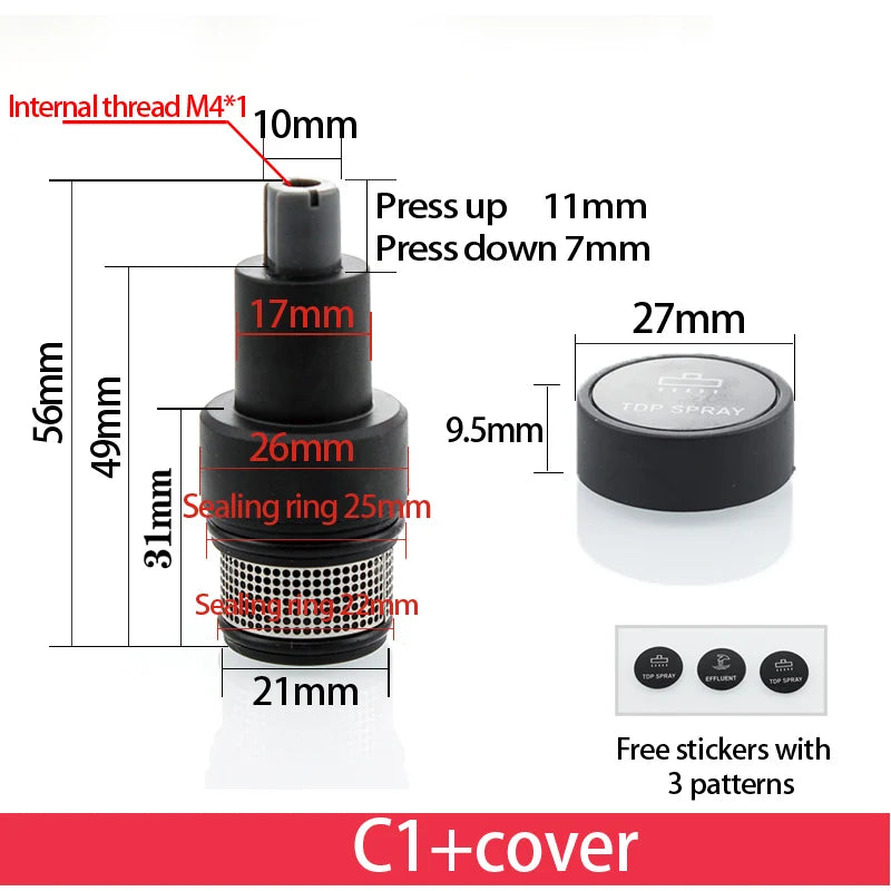 Button Spool for Rain Shower Faucet Touch Switch Leaking Bounce Button Press Valve Faucet Replace Part Accessories