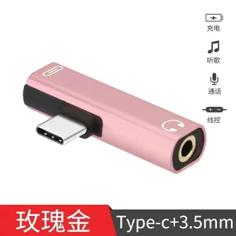2 in 1 USB C Splitter Type C Male to Dual Type C Female Headphone Charger Adapter Splitter Converter