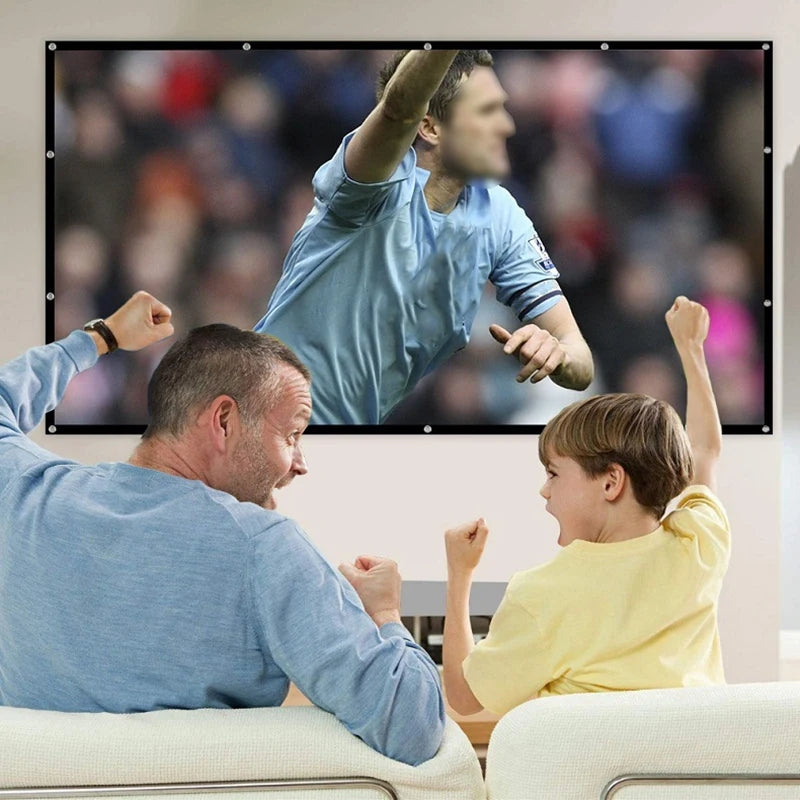 Portable Projector Screen for Home Theater Outdoor HD White Foldable Anti-Crease (84Inch)