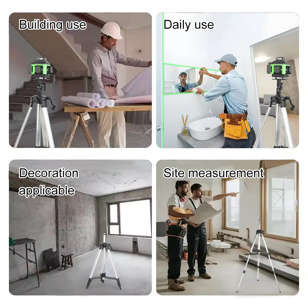Laser Level Tripod Adjustable Height 1.2M/1.5M/3M Thick Aluminum Tripod Laser Level Horizontal Adjustment Bracket