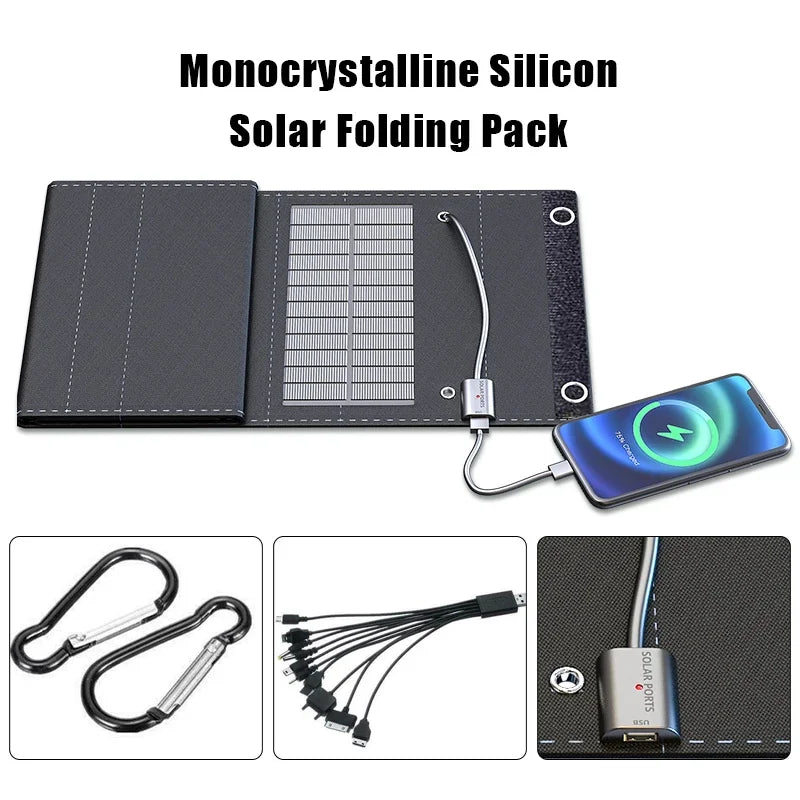Foldable Solar Panel Portable Solar Panels Charger USB 5V DC Full Time Power Solar Panel Mobile Power Supply High Power