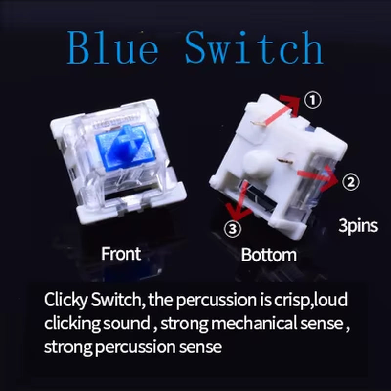 Switch for Keyboard 3Pin Dustproof Linear Tactile Clicky Silent Switches for MX Mechanical Keyboards Gaming Switch DIY