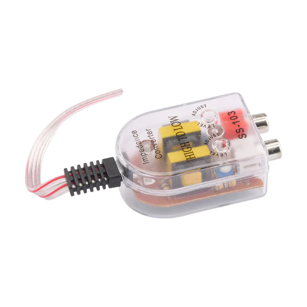12V Car Audio High to Low RCA Line Subwoofer Audio Impedance Converter Low Audio Filter Audio Output