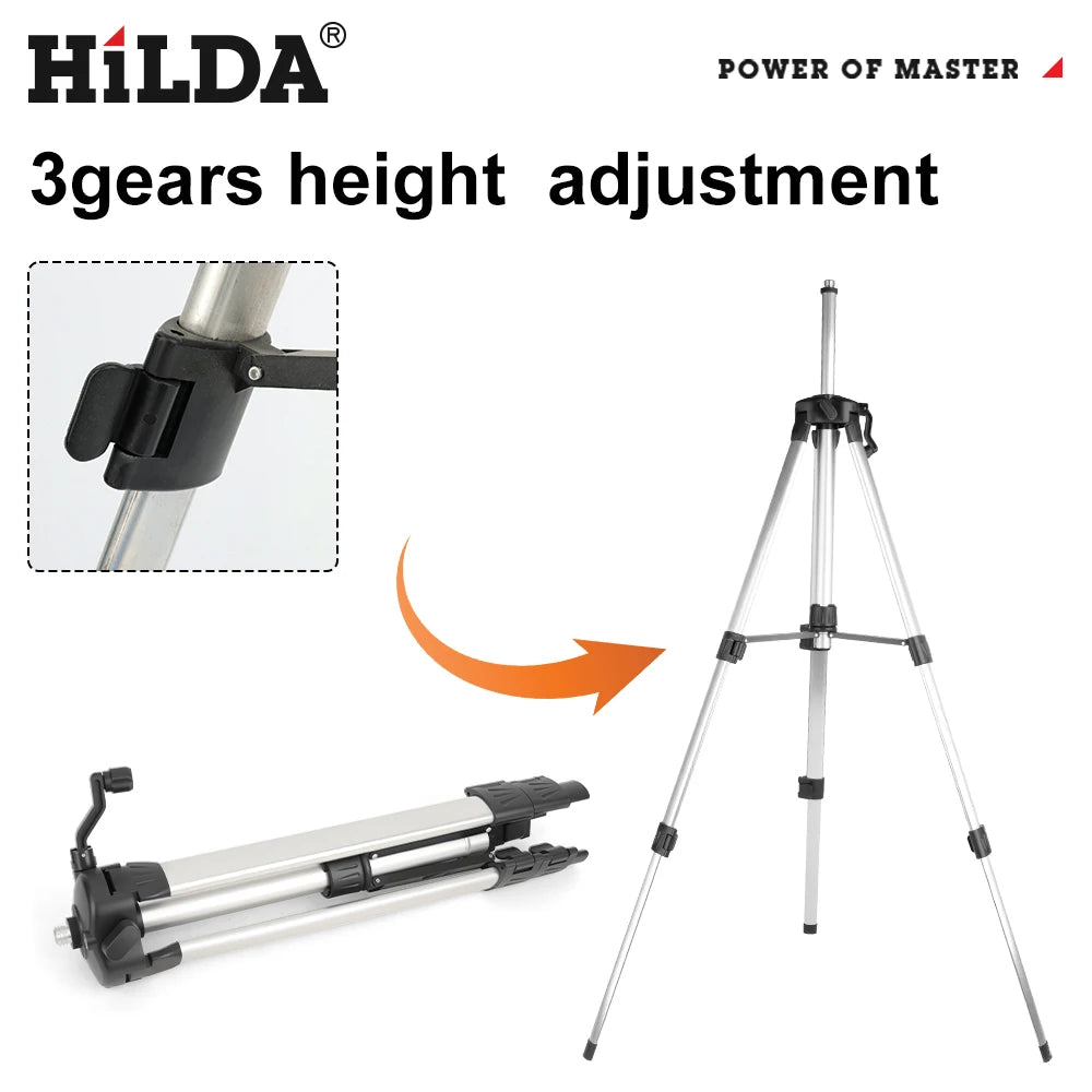 Laser Level Tripod Adjustable Height 1.2M/1.5M/3M Thick Aluminum Tripod Laser Level Horizontal Adjustment Bracket