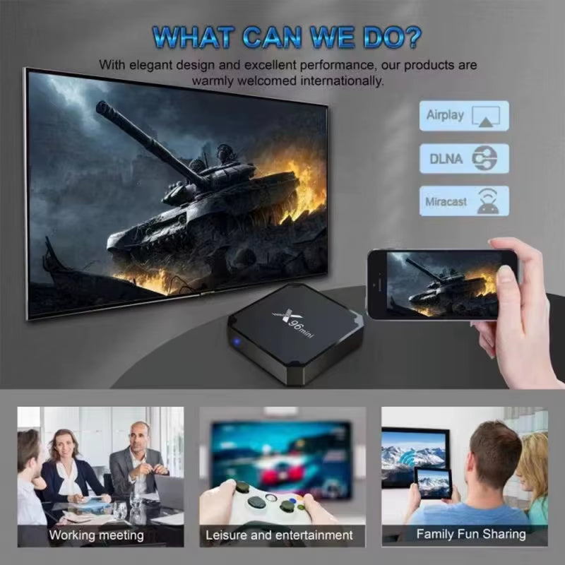 X96 Mini Android OS Smart TV Box H313 S Quad Core 2GB 16GB Wifi 4G HD 4K 3D H.265 Media Player Iptv TV Box