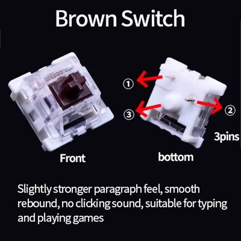 Switch for Keyboard 3Pin Dustproof Linear Tactile Clicky Silent Switches for MX Mechanical Keyboards Gaming Switch DIY