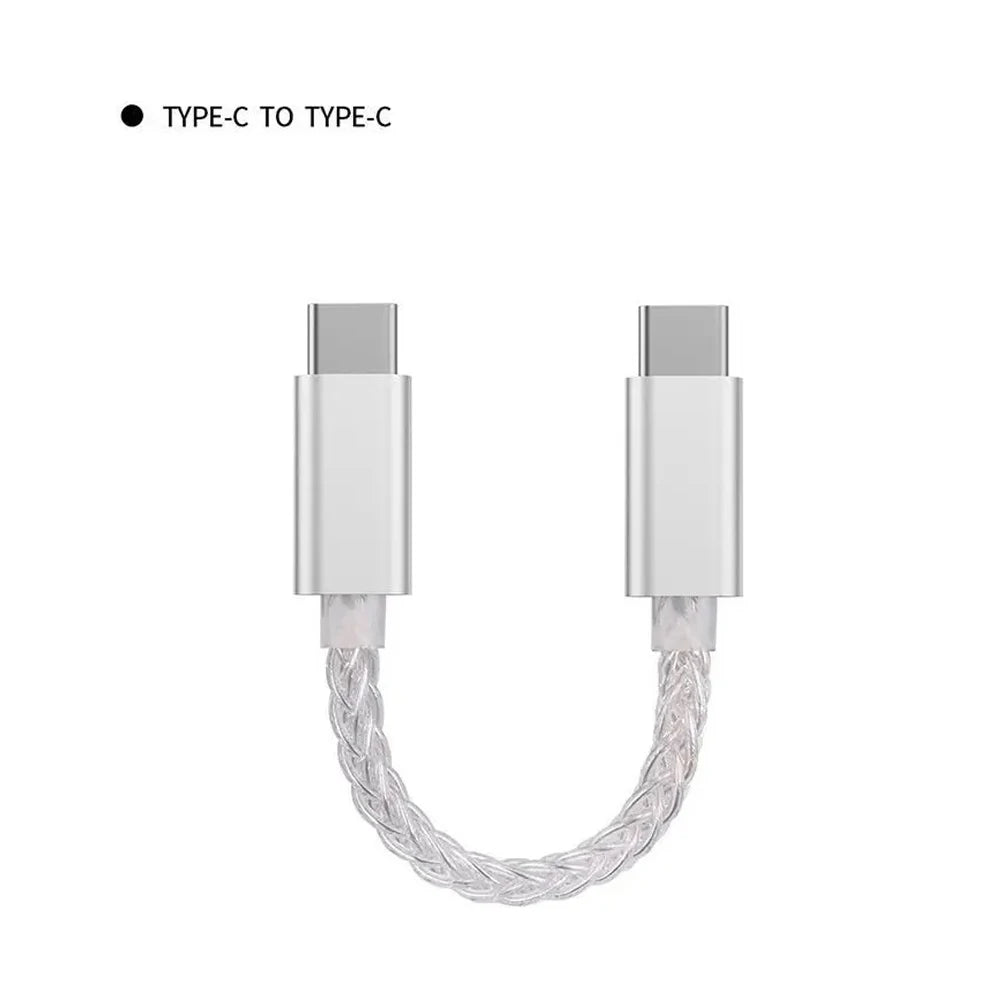 13Cm USB DAC Type C to Type C Hifi Adapter Earphone Amplifie Digital Decoder Audio Cable Converter Android OTG Adapter Cable