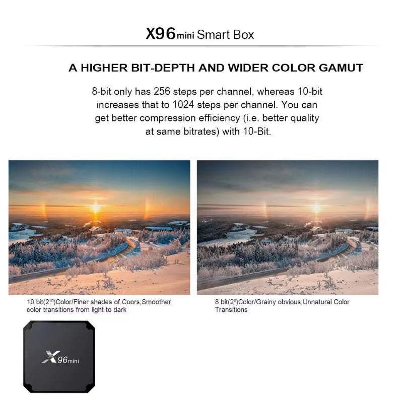 X96 Mini Android OS Smart TV Box H313 S Quad Core 2GB 16GB Wifi 4G HD 4K 3D H.265 Media Player Iptv TV Box