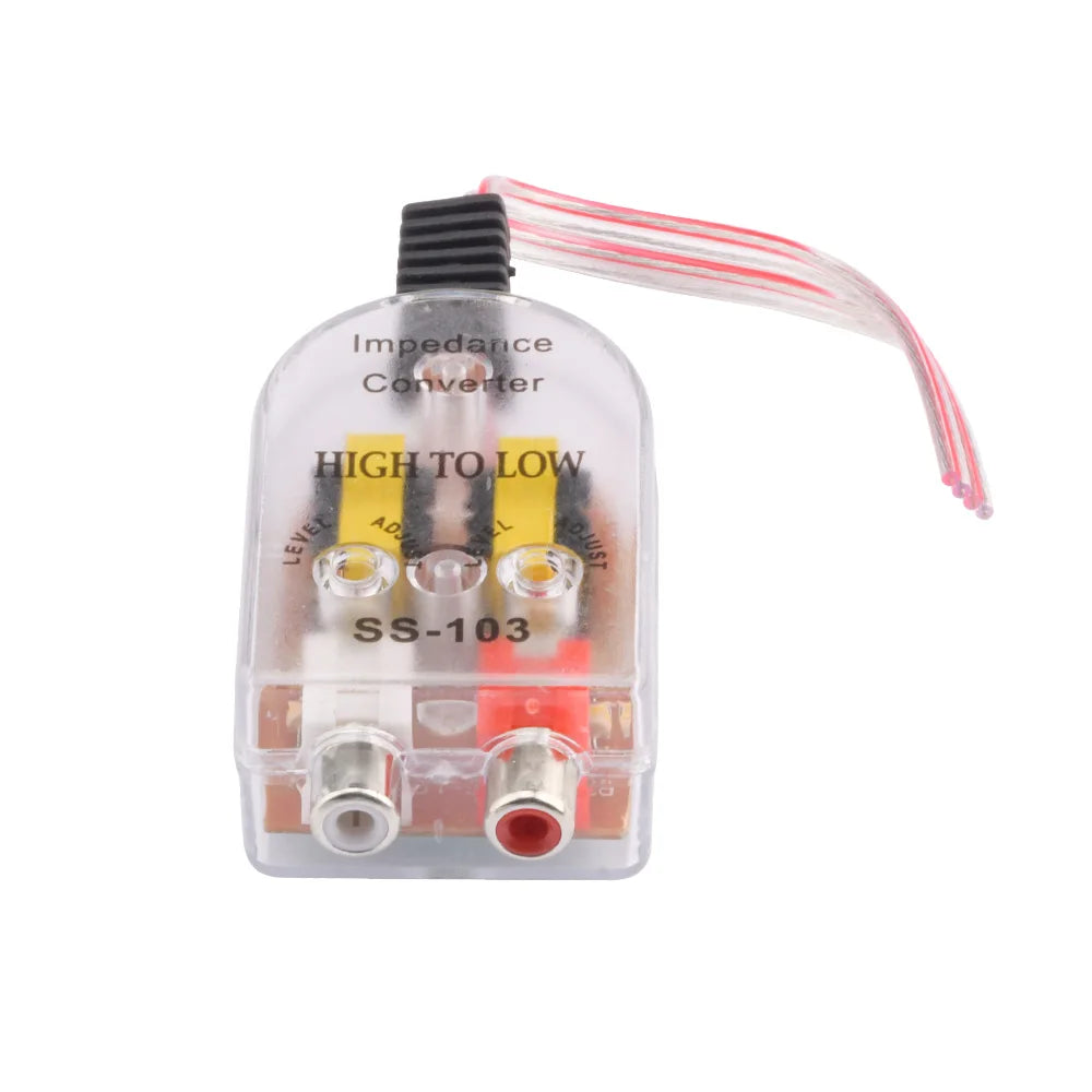 12V Car Audio High to Low RCA Line Subwoofer Audio Impedance Converter Low Audio Filter Audio Output