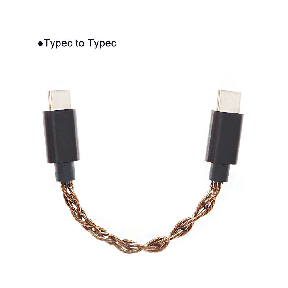 13Cm USB DAC Type C to Type C Hifi Adapter Earphone Amplifie Digital Decoder Audio Cable Converter Android OTG Adapter Cable