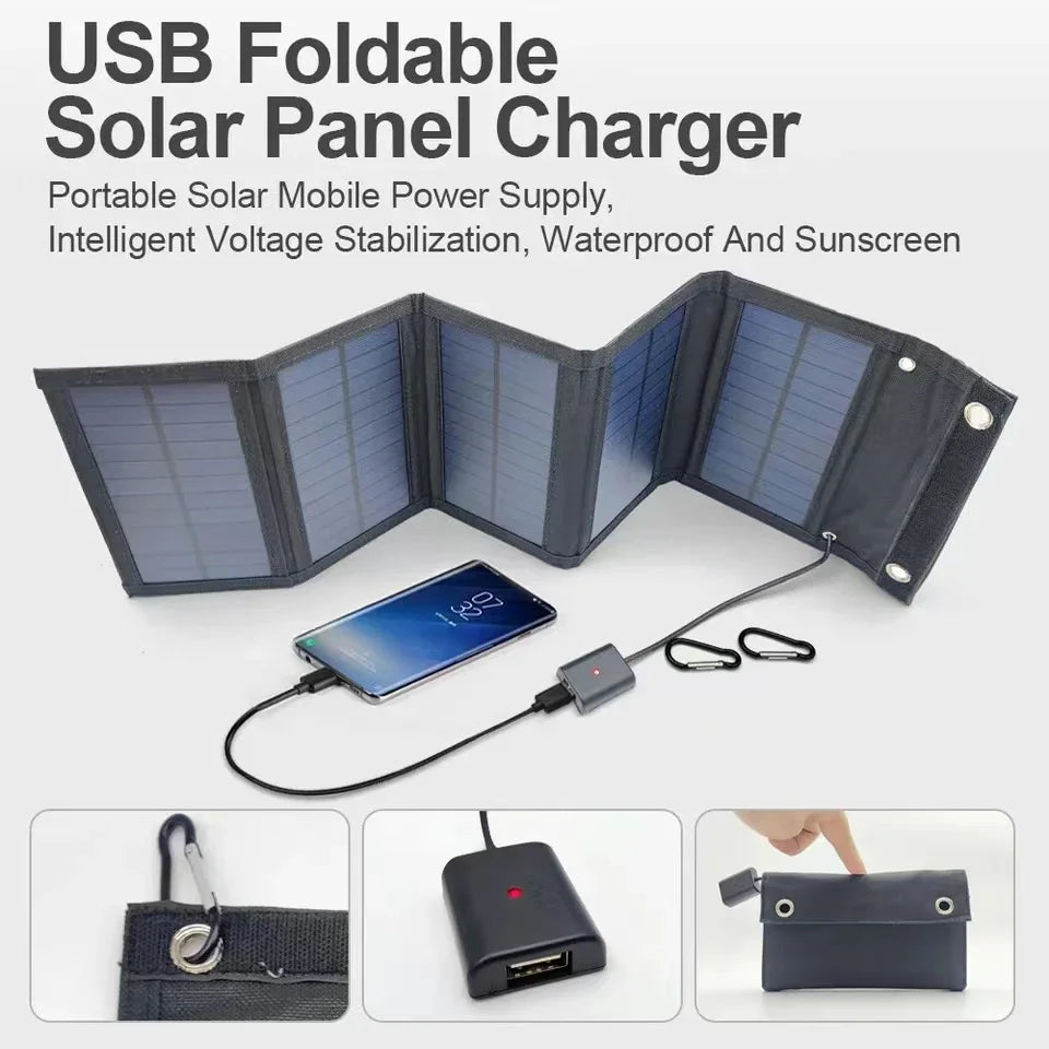 Foldable Solar Panel Portable Solar Panels Charger USB 5V DC Full Time Power Solar Panel Mobile Power Supply High Power