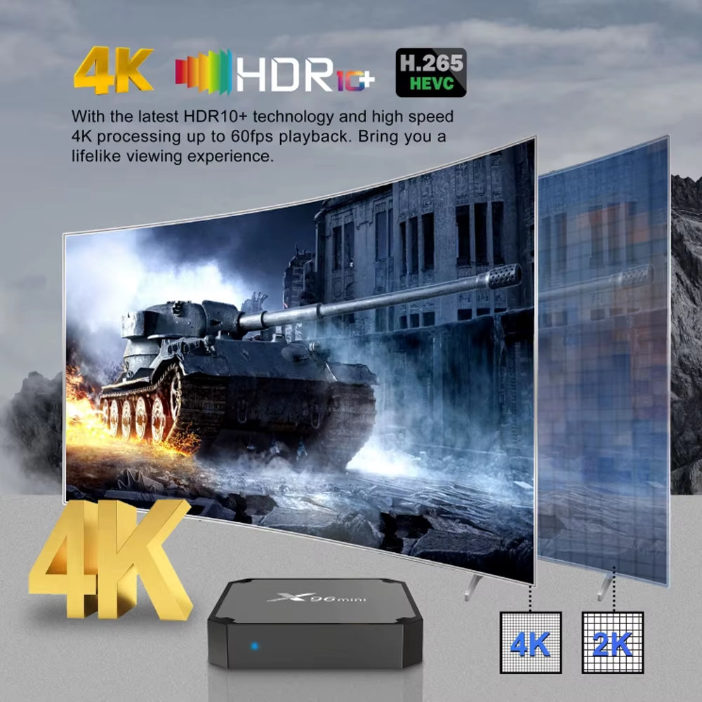 X96 Mini Android OS Smart TV Box H313 S Quad Core 2GB 16GB Wifi 4G HD 4K 3D H.265 Media Player Iptv TV Box