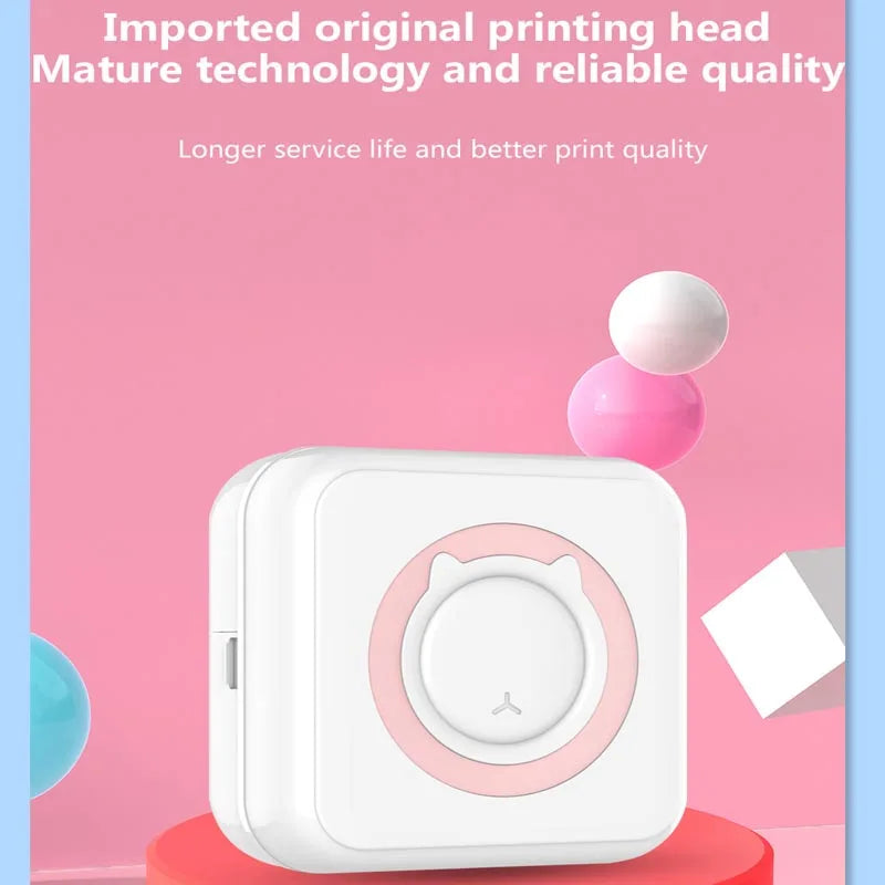 Pocket Thermal Printer Bluetooth 200Dpi Photo Label Memo List No Ink Printing Wireless Portable Mini Printer with PU Travel Case