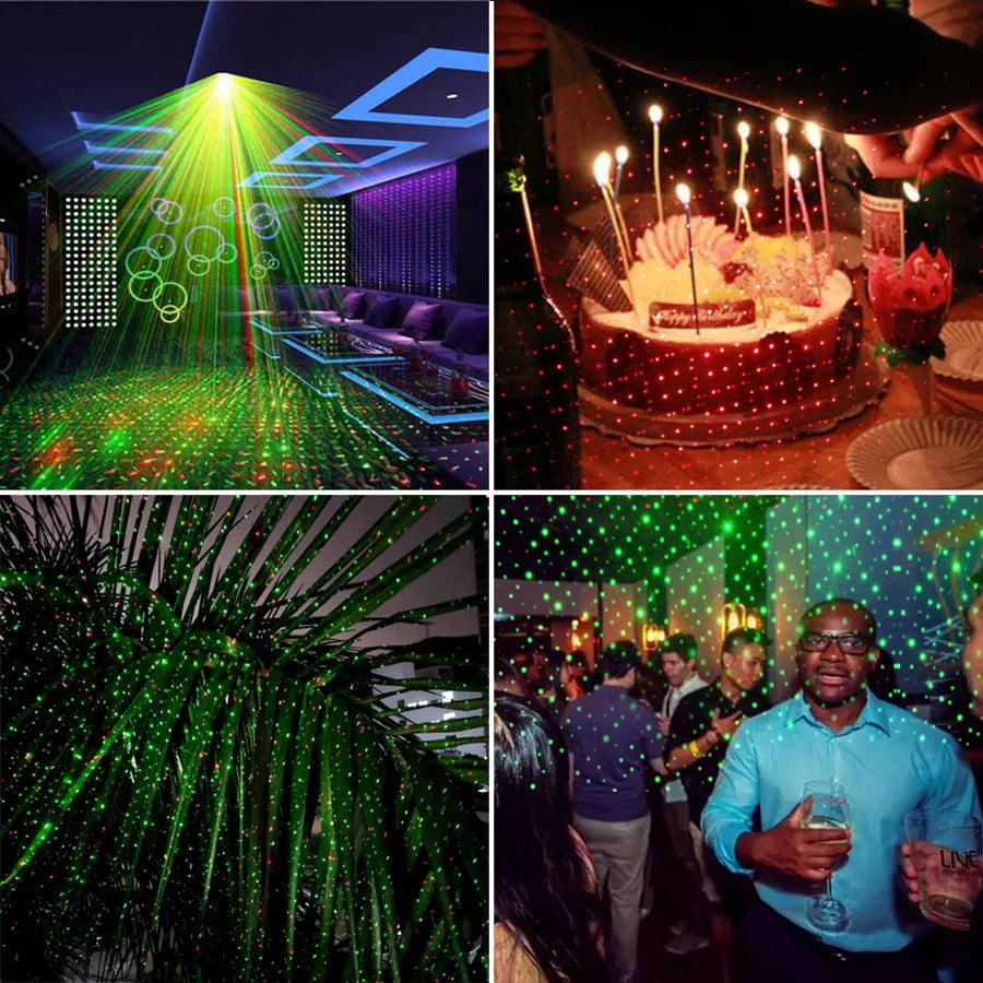 Mini 2In1 R&G Laser Full Star Patterns Projector DJ Dance Disco Bar Magic Ball LED Party Xmas Stage Effect Light Show Y10