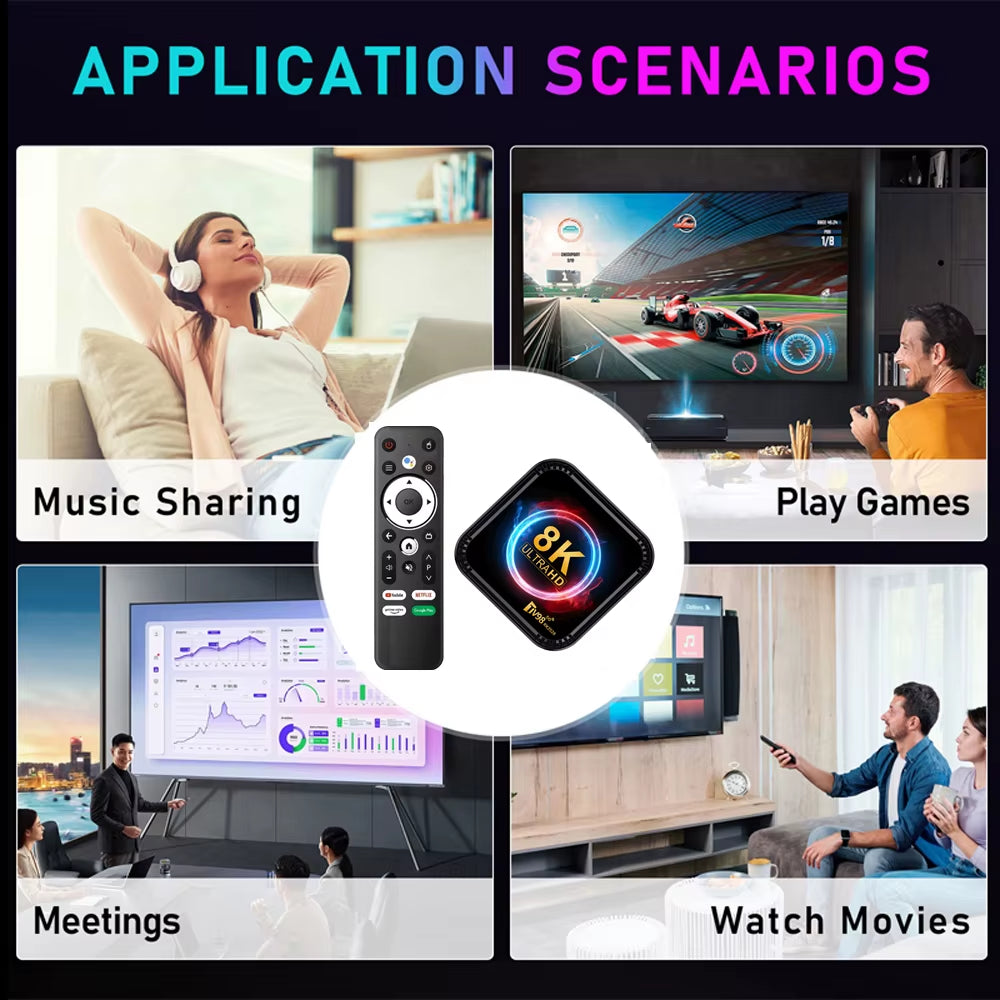 TV98 RK3528 TV Box Ultra HD 8K Smart TV Box Android 13 4GB 32GB 64GB Dual Wifi BT5.0 4G 5G Voice Remote Media Player Set Top Box