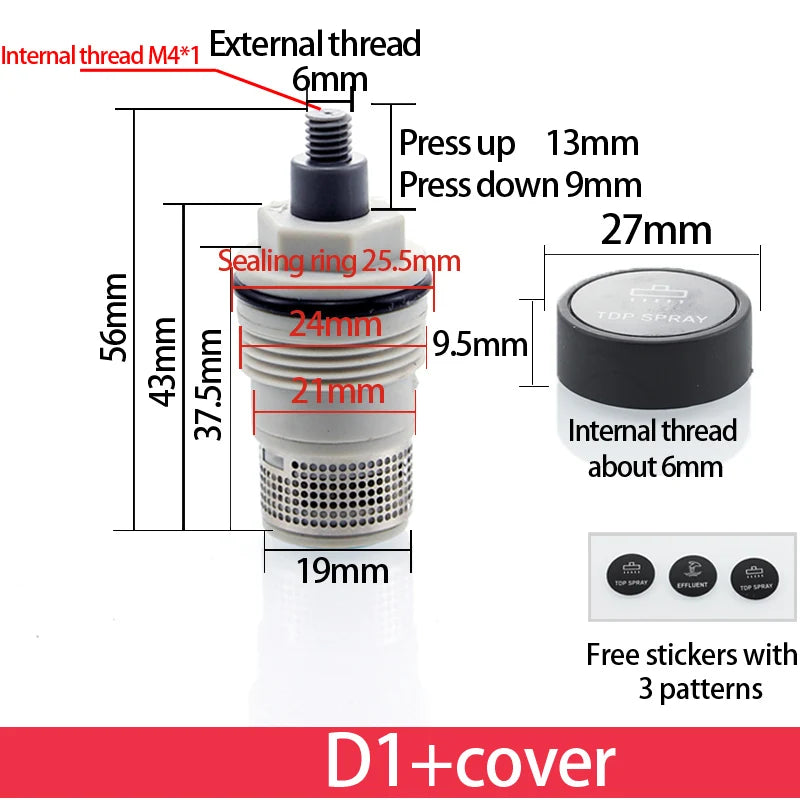 Button Spool for Rain Shower Faucet Touch Switch Leaking Bounce Button Press Valve Faucet Replace Part Accessories