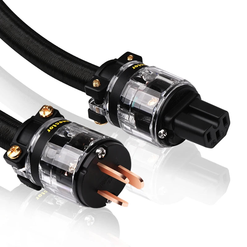 HIFI Power Cord 2/3 Core AU/US/EU Hifi Pure Copper OFC Tube Amplifier Dedicated Connection Power Cord