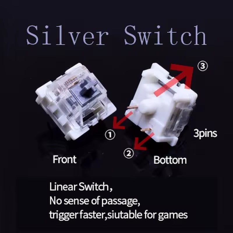 Switch for Keyboard 3Pin Dustproof Linear Tactile Clicky Silent Switches for MX Mechanical Keyboards Gaming Switch DIY